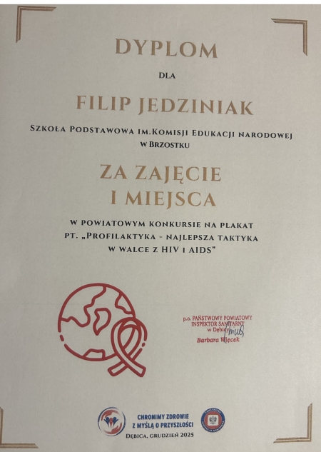 POWIATOWY KONKURS PLASTYCZNY „PROFILAKTYKA – NAJLEPSZA TAKTYKA W WALCE Z HIV I AIDS”